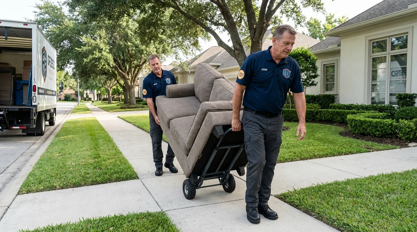 Local residential moving crew loading furniture in Firebaugh, CA
